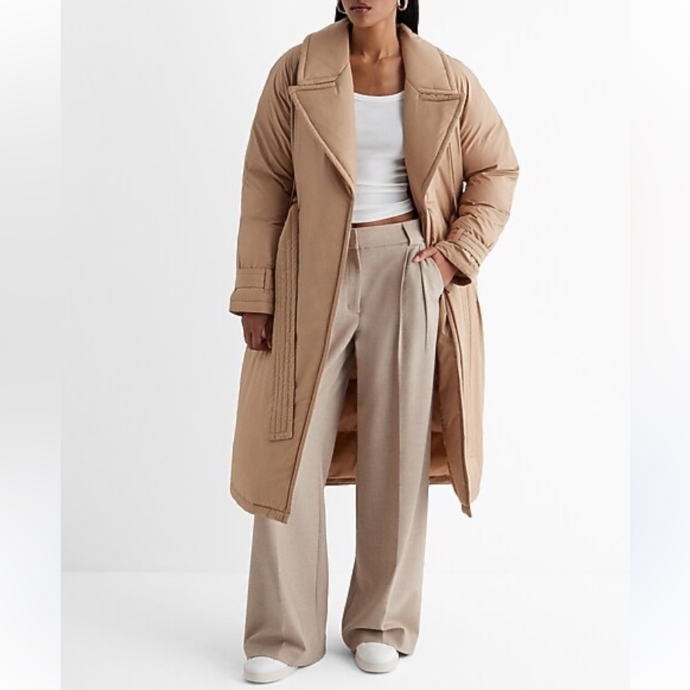 NWT Express Belted Puffer Trench Coat